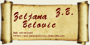 Željana Belović vizit kartica